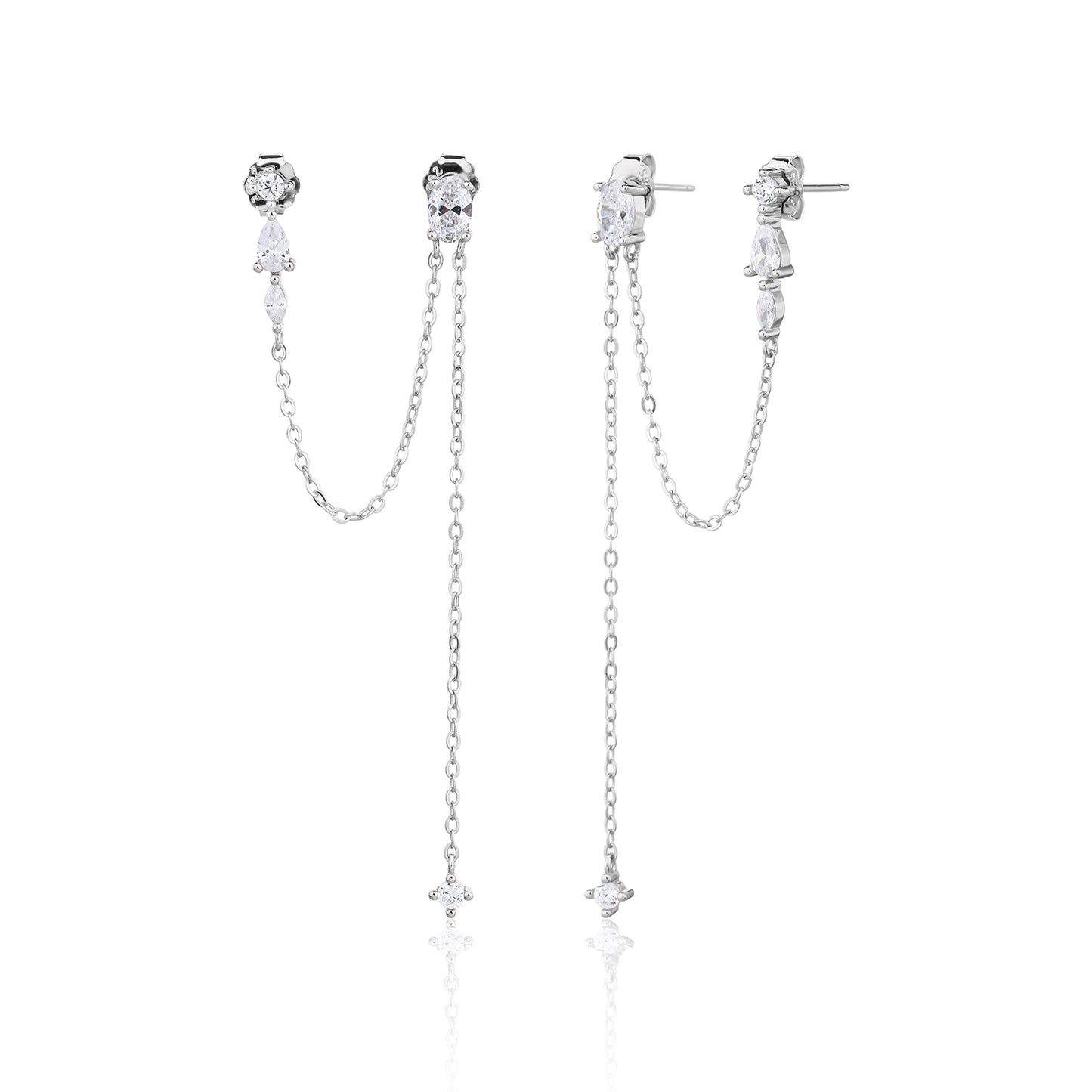 עגיל אדם - עגילים כסף 925 משובצים