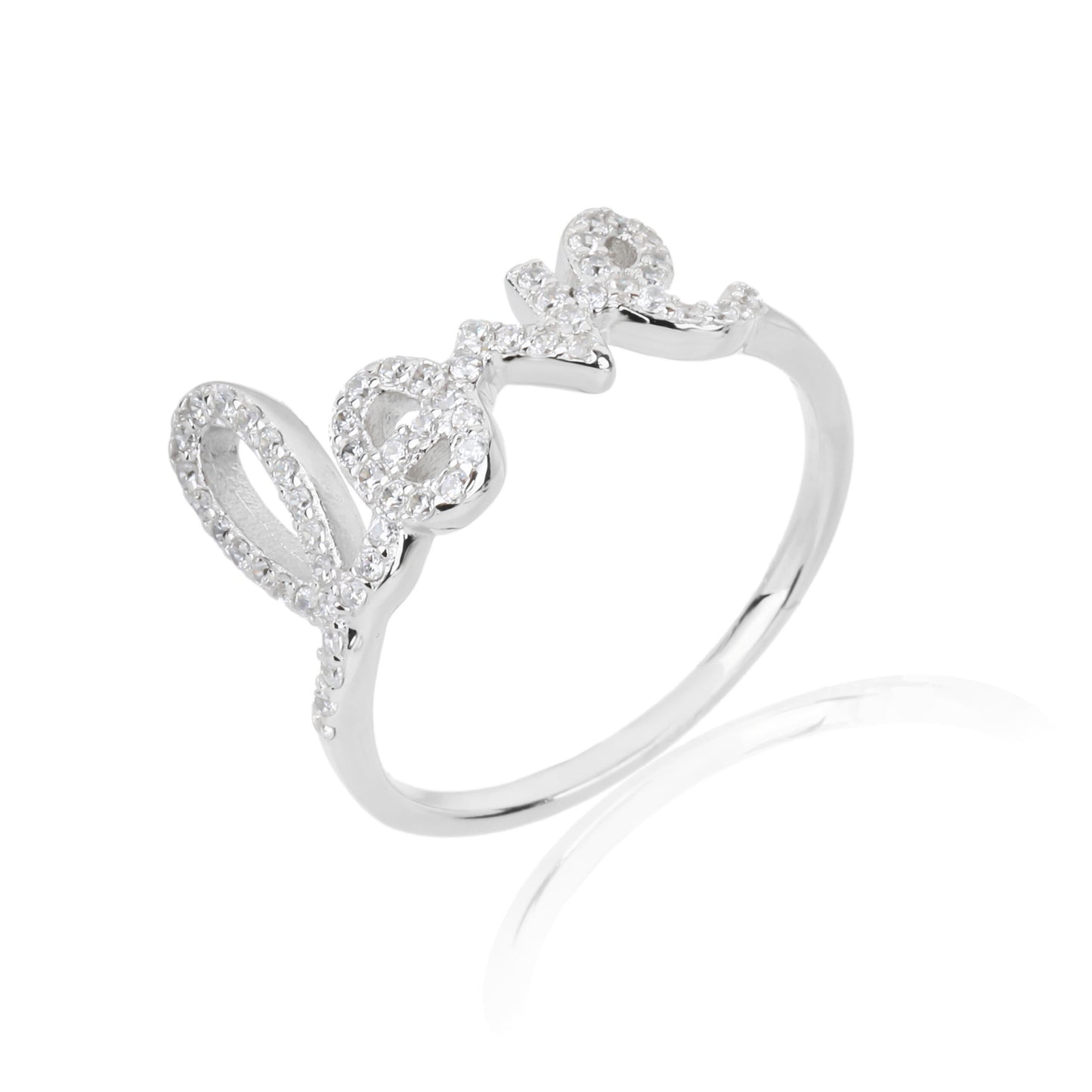 טבעת כסף Love