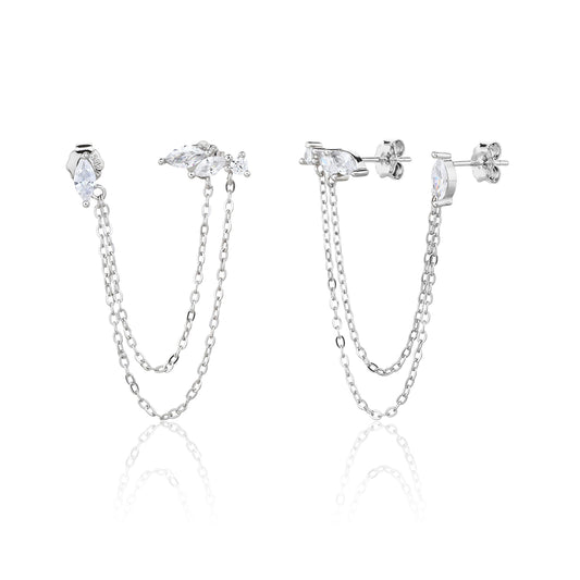 עגיל אליעד - עגילים כסף 925 משובצים