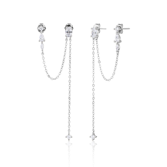 עגיל אדם - עגילים כסף 925 משובצים