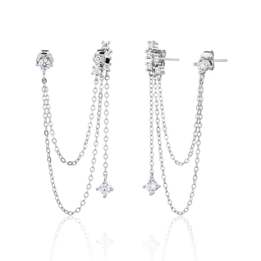 עגיל איתי - עגילים כסף 925 משובצים